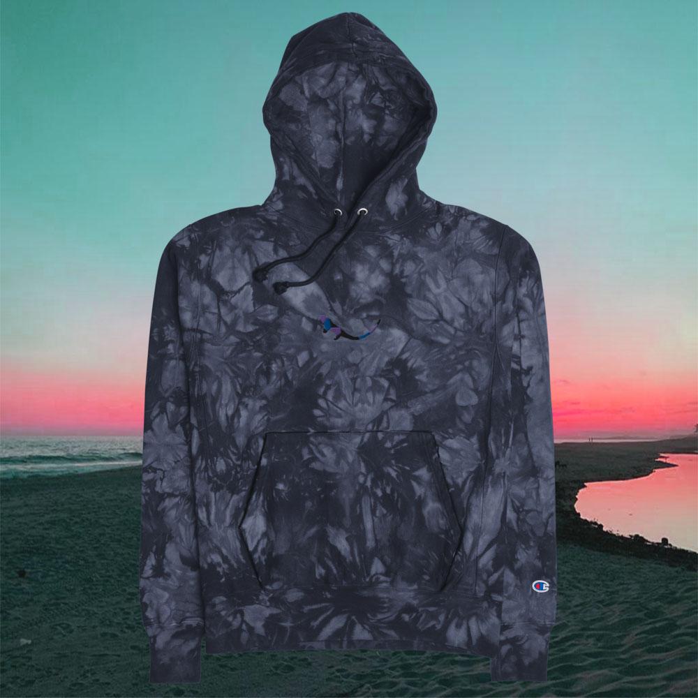 SUBTROPIC X Champion Tie-Dye Navy Hoodie
