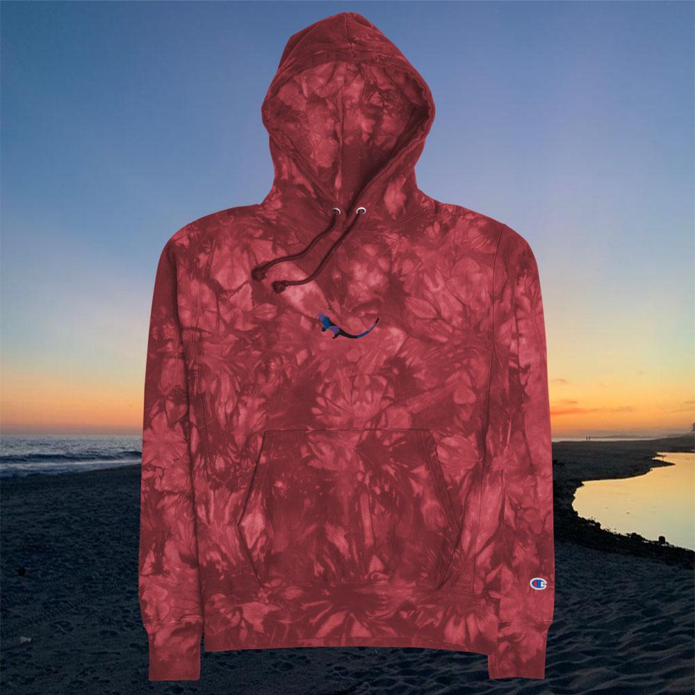 SUBTROPIC X Champion Tie-Dye Red Hoodie