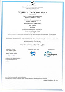 Symmetree Organic White Hoodie GRS Certificate