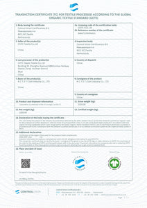 Symmetree Organic Tote Bag GOTS certificate