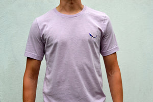 Lilac Essential Organic Tshirt male model