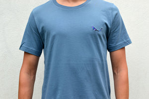Steel Blue Essential Organic Tshirt male model