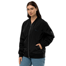 Load image into Gallery viewer, THE SUBTROPIC Recycled Plastic Bomber Jacket Black Model
