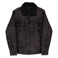 Load image into Gallery viewer, THE SUBTROPIC Recycled Plastic Trucker Jacket Black Denim Front 2
