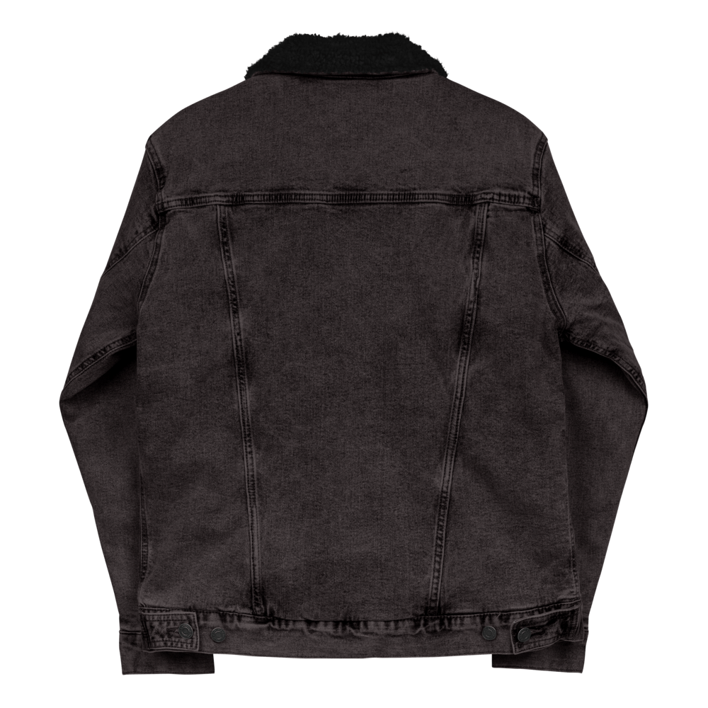 THE SUBTROPIC Recycled Plastic Trucker Jacket Black Denim Back